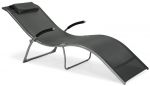 Guļamkrēsls BATYA 173x63xH65cm, saliekams, sēdvieta: tekstils, krāsa: melns, tērauda rāmis 