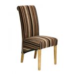 BRENDA brown striped krēsls