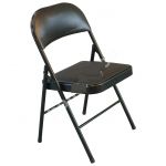 Saliekamais krēsls PIKNIK 47,5x49xH79cm, melns ādas imitācijas