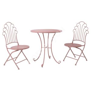 Balkona komplekts ROSY galds un 2 krēsli, rozā  ― Krēslu veikals Bruņinieku 98,Rīga, 10.00-18.00, tālr.67205028, 29104805